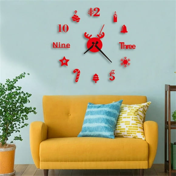 Limited Time Christmas Frameless DIY Wall Mute Clock 3D Mirror Sticker Home Decor 2025 New