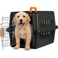 thumbnail image 1 of Jaula Transportadora para Gato Perro Caja de Viaje para Mascotas Jaulas para Viaje Transportadora para Perro Chico y Mediano (Negro/Naranja), 1 of 7