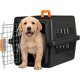 thumbnail image 1 of Jaula Transportadora para Gato Perro Caja de Viaje para Mascotas Jaulas para Viaje Transportadora para Perro Chico y Mediano (Negro/Naranja), 1 of 7
