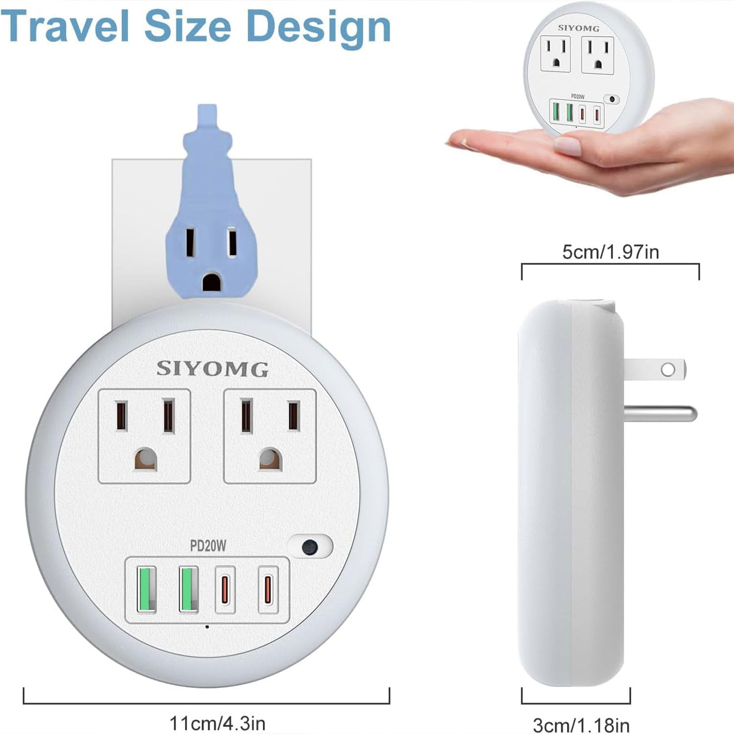 RGHJAR-LED Night Lights Plug into Wall, Plug in Night Light with 4 USB Ports and 2 Outlets, Smart Dusk to Dawn Sensor 6-Color Adjustable, Night Light for Bathroom Bedroom Hallway