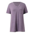 thumbnail image 5 of TYGHBN Women's Casual V Neck Pocket Tee Short Sleeve Basic Top for Everyday Wear In Spring and Summer Machine Washable Versatile Style for Pairing with Pants Long Sleeve Rayon Tops for Women Athletic, 5 of 8