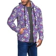 thumbnail image 2 of Wukai Owl And Flowers Print Men's Zip-Up Hoodie,Fleece Full-Zip Hoodie for Men, Hooded Sweatshirt-3X-Large, 2 of 5