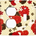 thumbnail image 4 of Metal Light Switch Plate Cover Japanese Flower Pattern Tan Wallpaper FLW041, 4 of 13