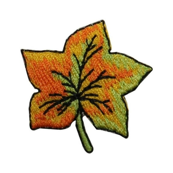 ID 7140 Fall Maple Leaf Patch Tree Autumn Symbol Embroidered Iron On Applique