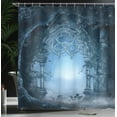 thumbnail image 3 of Ambesonne Scenery Shower Curtain, Foggy Palace, 69"Wx75"L, Navy Blue and Grey, 3 of 4