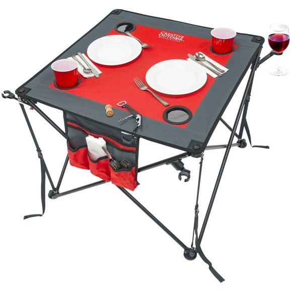 Folding Wine Table | Red Gray