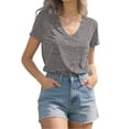 thumbnail image 4 of MEICHEN Short Sleeve Shirts Womens Fashion Casual Print V Neck T Shirt Plus Size Tops Loose Fit Blouse, 4 of 9