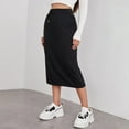 thumbnail image 4 of Bovemsi Casual Pants for Women Women's Midi Skirt Drawstring High Waist Skirts With Pockets Casual Wide Leg Trousers, 4 of 6
