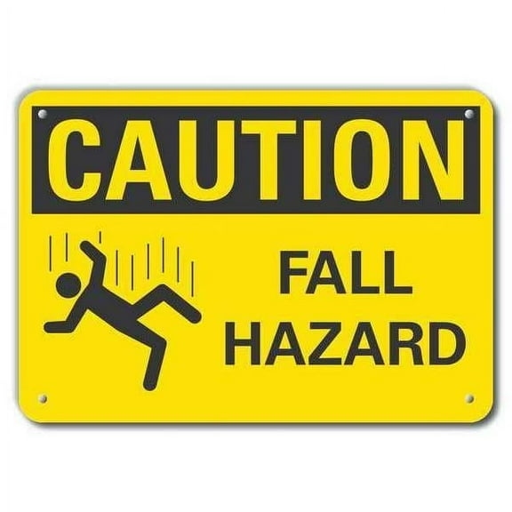 Lyle Caution Sign,7 in x 10 in,Aluminum LCU3-0136-RA_10x7
