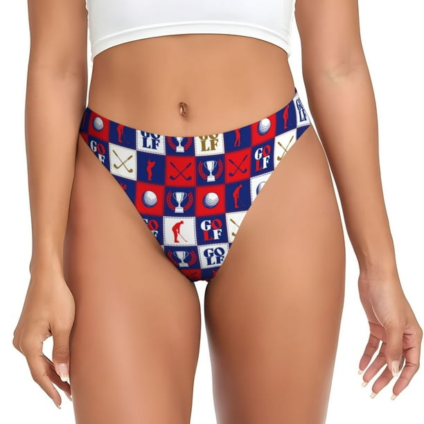Balery golf Tangas de Algodón para Mujer con Estampado – Ropa Interior Sexy, Transpirable, G-string-Medium