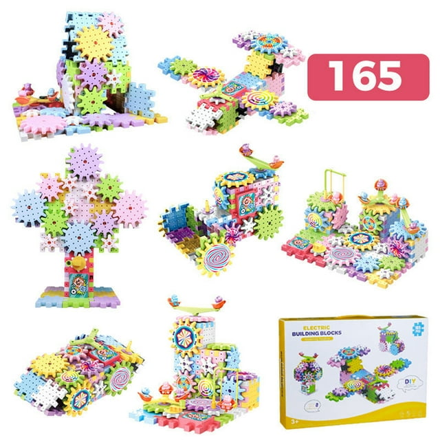 Building Blocks Construction Toys, STEM Educational Gear, Interlocking Pieces + Gears, Creative Design, for Minors 3-8, Early Learning Activity, Plastic Construction Set Akmoler Steep Discounts