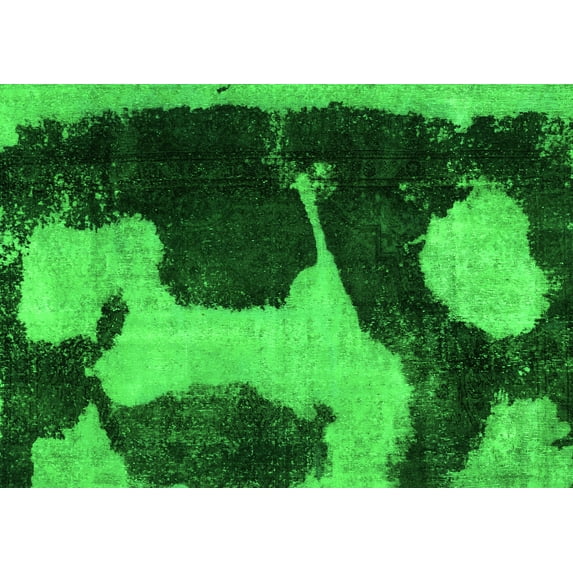 Ahgly Company Indoor Rectangle Abstract Green Modern Area Rugs, 5' x 8'