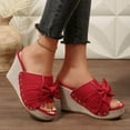 thumbnail image 4 of Womens Sandals Wedge Open Toe Slip-on Thick Heel Sandals Summer Casual Leisure Dressy Daily Shoes Outerwear, 4 of 9