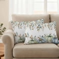 thumbnail image 2 of Green Blue Pumpkin Fall Outdoor Waterproof Pillow Covers, Thanksgiving Eucalyptus Leaves Weeping Decorative Rectangle Throw Pillowcase Sofa Cushion Sham for Patio/Couch/Chair, 20"x12" 2 Pack, 2 of 8