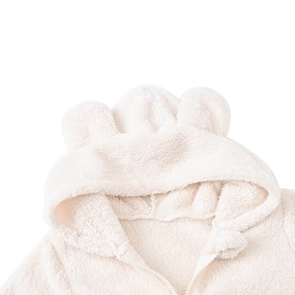 Esaierr Newborn Baby Girls Boys Snowsuit 6 Months-3 Years Fleece Jacket Ears Hooded Jumpsuit Infant Onesie Winter Romper Outwear
