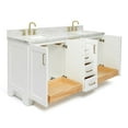 thumbnail image 3 of Ariel Taylor 73 In. Double Rectangle Sink Vanity With Carrara White Marble Countertop In White, 3 of 11
