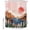 Red, variant on Abstract Landscape Shower Curtain for Bathroom, Mountain Peaks Hills Sun Boho Waterproof Cloth Fabric Bathroom Accessories Set with 9 Rust Proof Plastic Hooks, 36"x72"