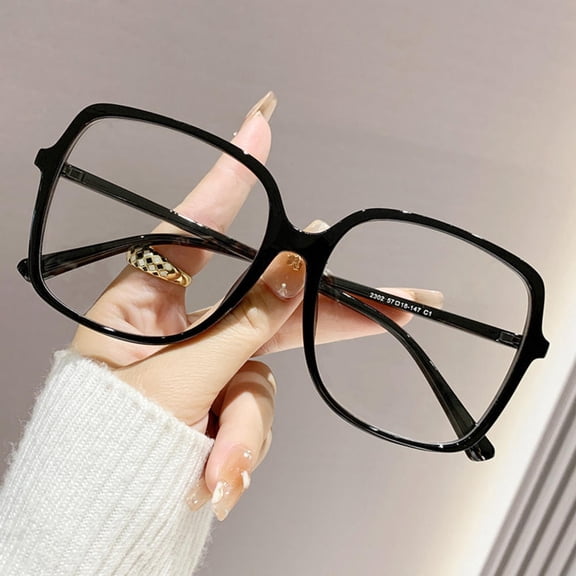Versatile and Artsy Large-frame Blue Light Blocking Non-prescription Glasses For Women