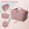 thumbnail image 7 of Travel Makeup Bag,2 in 1 Crossbody Cosmetic Zipper Pouch for Makeup Kit Organizer Bag with Handle&Strap,Pink, 7 of 7
