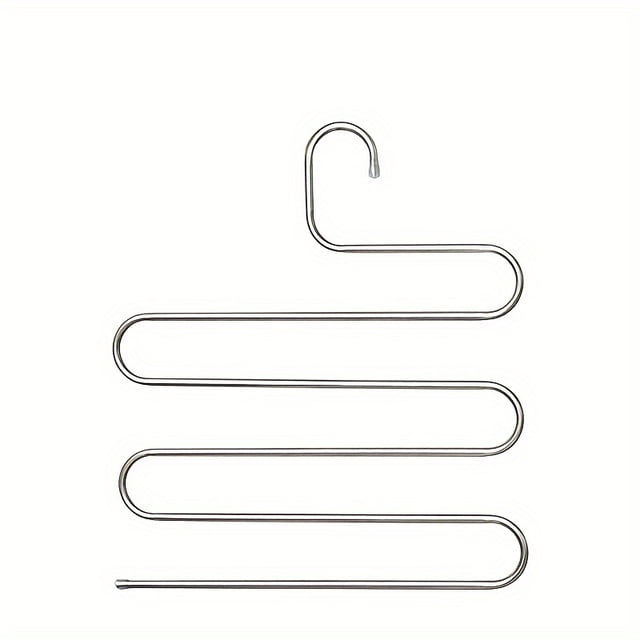 CNKOO 1 Pce Cintre en Forme de S en Acier Inoxydable Économiseur d'Espace Rangement et Organisation pour Garde-Robe Placard Chambre Adapté pour Pantalons Jeans Écharpes ZZZ