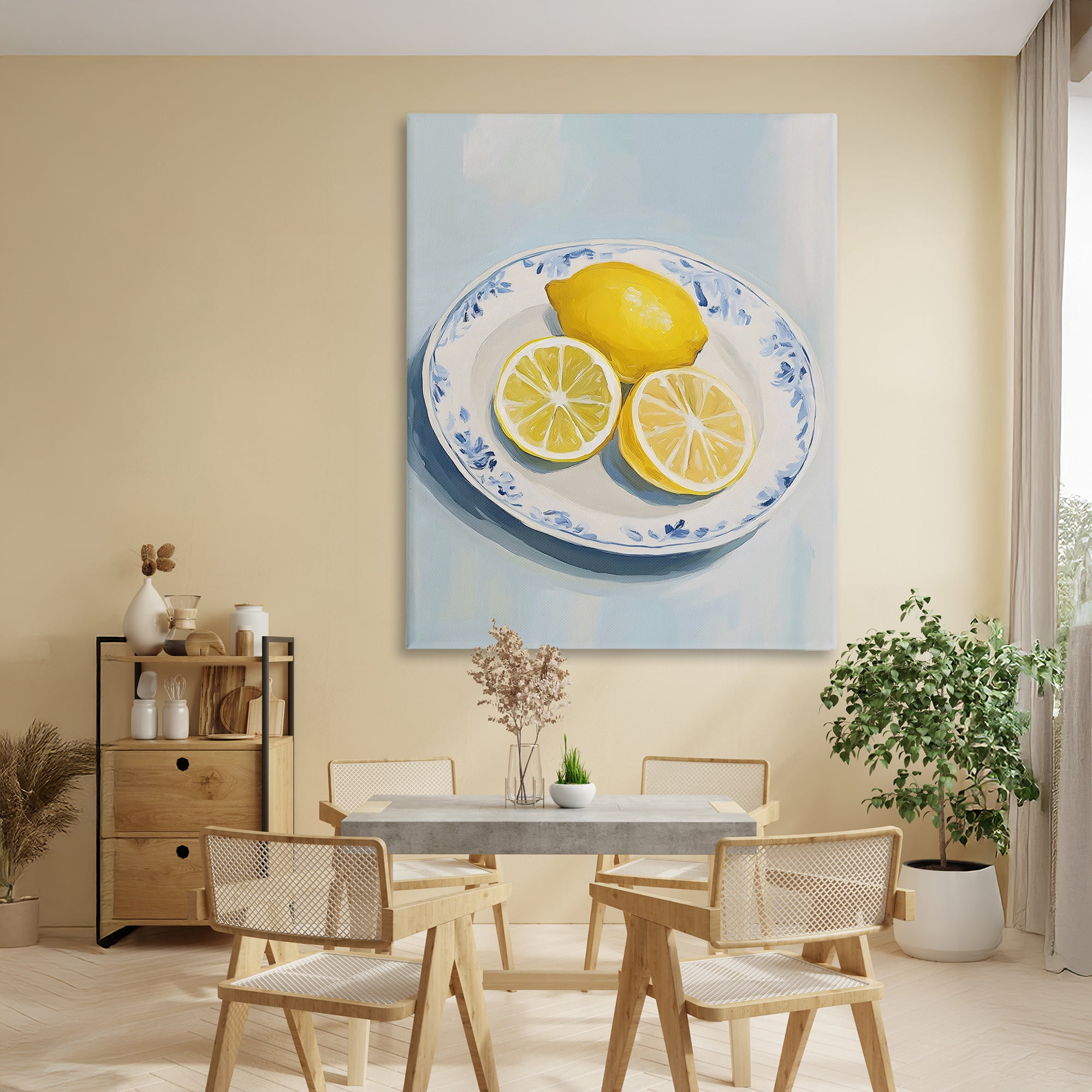 Stupell Industries Plate of Juicy Lemons Canvas Wall Art, design by The Prints Vibe