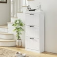thumbnail image 2 of HOMCOM Narrow Shoe Cabinet with Flip Drawers Adjustable Shelf, White, 2 of 10