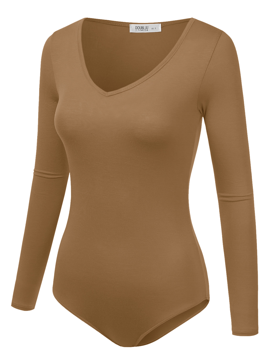 Cute Taupe Bodysuit - V-Neck Bodysuit - Balloon Sleeve Bodysuit - Lulus