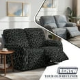 thumbnail image 5 of Xoenoiee Black Leopard Print Reclining Loveseat Slipcover, Washable 6-Piece Velvet Stretch Sofa Covers, Soft 2 Seat Loveseat Recliner Cover, 5 of 6
