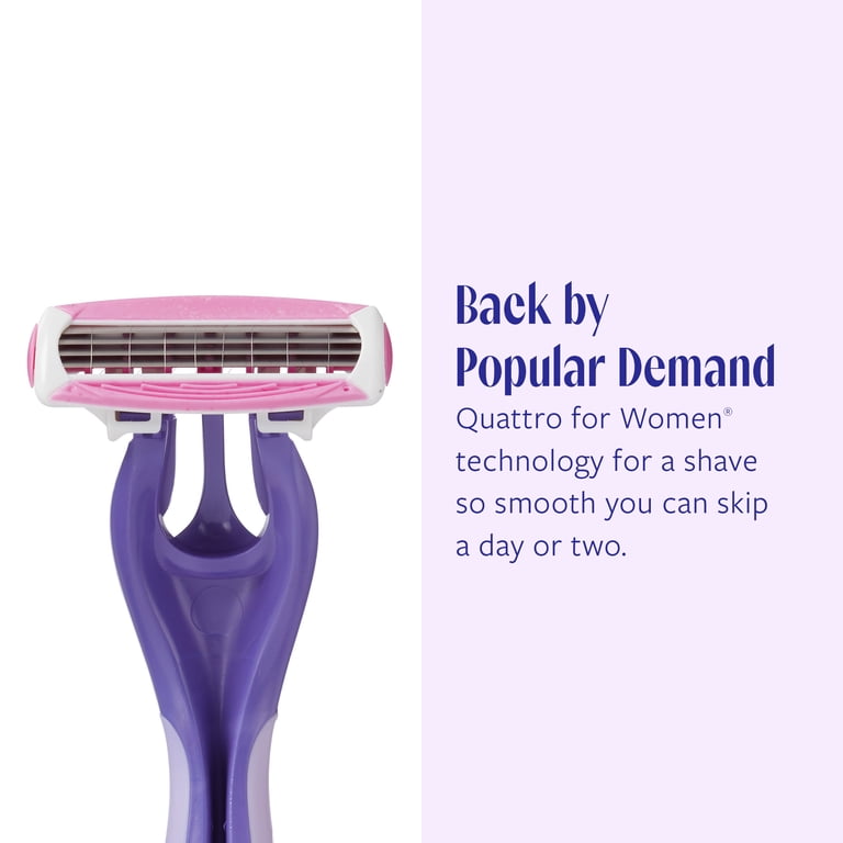 2 pack) Skintimate Exotic Violet Blooms 4-Blade Women's Disposable