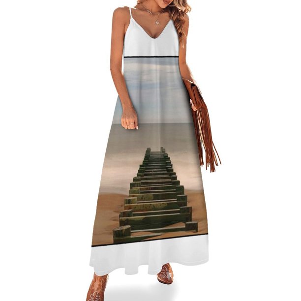 Vestido sin mangas Rehoboth Beach Pilings ropa de verano para mujer vestidos elegantes tallas grandes