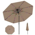 thumbnail image 1 of Gymax 10 FT Solar Patio Umbrella w/96 Multi-colored LED Lights & 9 Modes Vented Top Coffee, 1 of 10