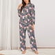 thumbnail image 2 of Balery Pigs 1 Conjunto de Pijama con Estampado para Mujer, Conjunto de Dos Piezas con Manga Larga, Ropa de Dormir Suave con Bolsillos, Pijamas Cómodos-Large, 2 of 7