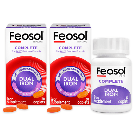 Feosol Complete Dual Iron Supplement, Energy & Immune System Support, 60 Ct.