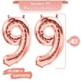thumbnail image 3 of PARIS PRODUCTS - 99th Birthday Rose Gold Balloons & Number 99 Mylar Balloon, 99th Birthday Party Decor, 99th Birthday Decorations for Woman, 99th Birthday Decorations Woman, 3 of 4