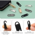 thumbnail image 2 of 16Pcs Zipper Pull Replacement, Zinc Alloy + Spring Steel Detachable Zipper Pull Tabs for Most Sizes of Luggage Clothing Backpacks, Black/Silver/Gold/Brilliant Black, 2 of 7