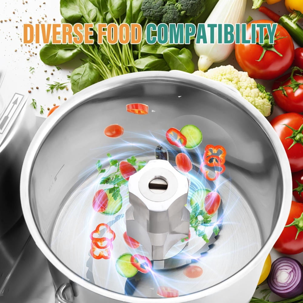 Commercial-Grade Variable Speed Food Processor with 8QT Stainless Steel Bowl - Heavy-Duty Vegetable Chopper & Meat Grinder for Professional Kitchens