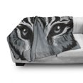 thumbnail image 3 of Eye Soft Flannel Fleece Throw Blanket, Tiger Sharp Eyes Monochrome Wildlife Animal Illustration Felidae Carnivore, Cozy Plush for Indoor and Outdoor Use, 70" x 90", Grey Black White, by Ambesonne, 3 of 6