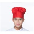 thumbnail image 1 of Toque de Chef Adulte Ajustable Élastique Boulanger Cuisine Cuisine Casquette de Chef (Rouge), 1 of 4