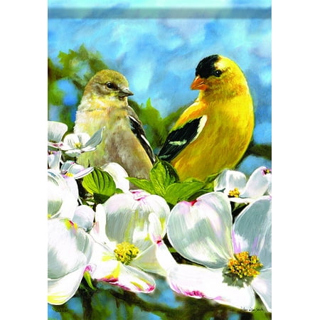 Home Accents FlagTrends Classic Large Flag, Goldfinch and Dogwood, Flag measures 28" x 40" By Carson