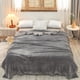 thumbnail image 1 of Manta de cama de franela para aire acondicionado, cobertor suave y acogedor para todas las estaciones, franela de coral cobertor de cama individual o estera, gris oscuro, 1 of 8