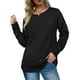 thumbnail image 3 of Camisas con dobladillo curvo,Camisas de cuello redondo para mujer Camisas de color puro Top de manga larga construido para profesionales, 3 of 6