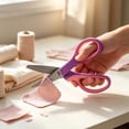 thumbnail image 5 of Cyenie Decorative Pinking Shears for Fabric Cutting, Scalloped Wavy Scissors for Craft and Sewing, Comfort Grip Shears for Fabric Paper DIY (Pink Purple Rounded), 5 of 5