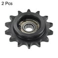 thumbnail image 3 of Uxcell 2Pack Chain Idler Sprocket, 8mm Bore 3/8" Pitch 14 Tooth Sprocket Tensioner Carbon Steel, 3 of 6