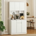 thumbnail image 2 of HOMCOM Armoire de Garde-Manger 71 Pouces, Armoire de Rangement avec Station de Recharge, Blanc, 2 of 10