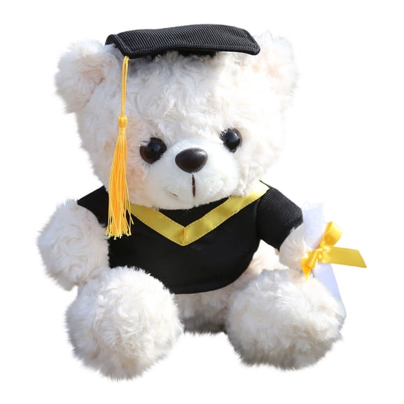B Graduate Themed Teddy Bear Plush Toy Cute Doctor Bear Stuffed Animal Soft Fluffy Doll Gift For Birthday Graduation Party Decor 0.37 Lbs