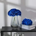 thumbnail image 4 of Fake Blue Hydrangea Artificial Flowers - Faux Silk Hydrangeas Flowers Heads with Stems Real Touch for Home Wedding Party Table Decor(Royal Blue,Pack of ), 4 of 5