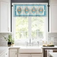 thumbnail image 3 of Kitchen Curtains Set, Blue Crab Nautical Kitchen Curtains and Valances Set, Ocean Coastal Geometric Rod Pocket Tier Curtains 24 Inch Length for Cafe/Bedroom Windows, 3 of 6