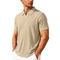 thumbnail image 5 of Mens Polo T Shirts Short Sleeve V Neck Tee Shirts Lightweight Khaki Mens Casual Shirts, 5 of 8