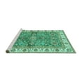 thumbnail image 2 of Ahgly Company Machine Washable Indoor Rectangle Oriental Turquoise Blue Traditional Area Rugs, 2' x 4', 2 of 4