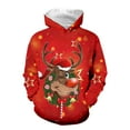 thumbnail image 5 of Zylarhe Boys Reindeer Hooded Winter Christmas Sweatshirt Soft Warm Pullover Kids Fashion Holiday Everyday Comfort Cozy Casual Wear 9-10 Years Red, 5 of 5